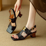 Isadora | Women's Sandal with Chain and Block Heel