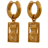 Figura | Women Necklace with Body Pendant and Gold Steel