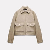 Nancy | Women's Cropped Zip-Front Jacket with Structured Fit