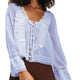 Madeline | Women Blouse With Lace Inset Tie Front