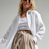 Langley | Women Shirt With Cotton Crinkle Fabric
