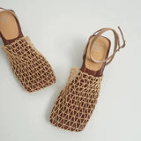 Monroe | Women's Heels with Square-Toe and Braided Mesh