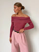 Orvieto | Women Top With Off Shoulder Knit