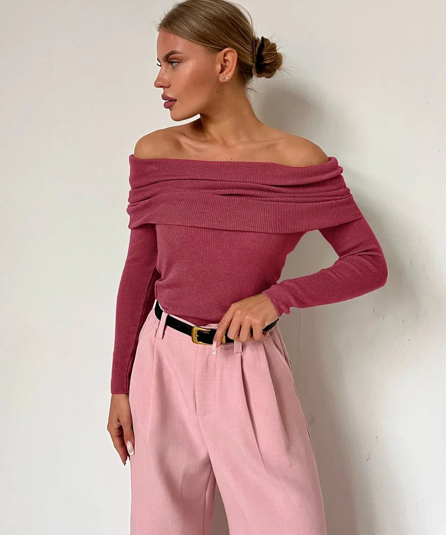 Orvieto | Women Top With Off Shoulder Knit