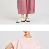 Genevieve | Women Tee With Cotton Linen Oversized Fit