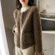 Emery | Women's Faux Lamb Coat with Plush Texture and Button Accents