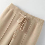 Sandrine | Women's Merino Wool Wide Leg Trousers with High Waist
