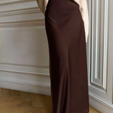 Seraphine | Women's Satin Maxi Skirt with Fishtail Hem