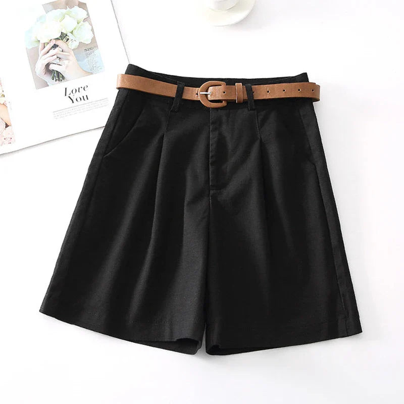 Parker | Women's Shorts with High Waist and Belt