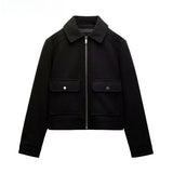Nancy | Women's Cropped Zip-Front Jacket with Structured Fit