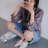 Lily | Women Shirt With Linen Pleated Texture