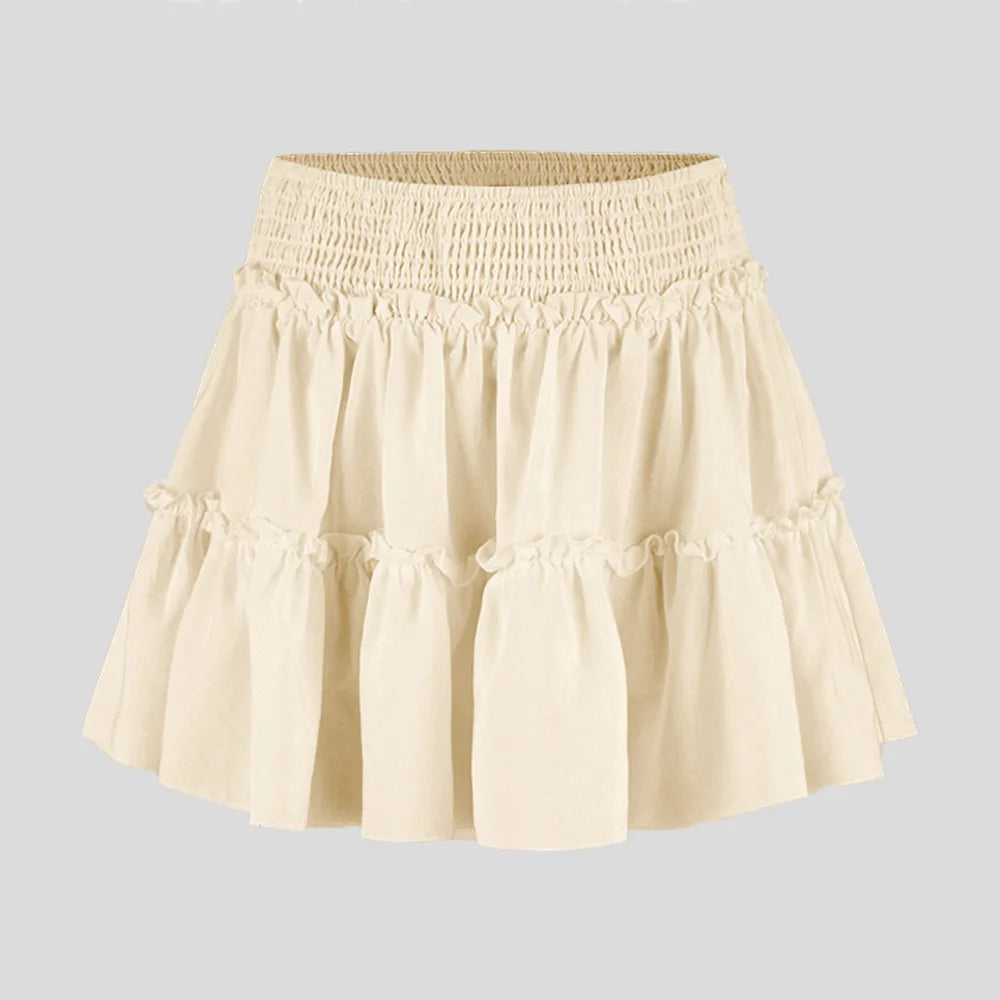 Viora | Women's Skirt with Stretch Waist and Ruffle Layers