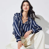 Maren | Women Blouse With Satin Stripe Design