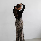 Harper | Women Skirt with Leopard-print and Midi-length