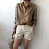 Noelle | Women Shirt With Linen Open Collar