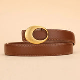 Rowan | Women Belt with Leather Strap and Crescent Buckle