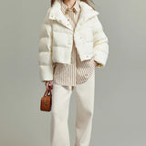 Veyra | Women's Quilted Cropped Jacket with High Neck and Bold Front Clasps
