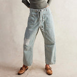 Vera | Women's Striped Patchwork Pants with Drawstring Waist