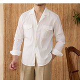 Grayson | Men's Cotton Seersucker Cuban Collar Shirt