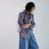 Lily | Women Shirt With Linen Pleated Texture