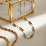 Zora | Women Necklace with Mixed Metal and Snake Chain