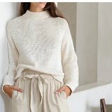 Calla | Women's Pants with Ruffled Waistband and Tie Belt