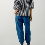 Bellarine | Women Blouse With Ruffled Collar Bow Tie
