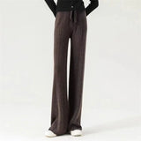 Sandrine | Women's Merino Wool Wide Leg Trousers with High Waist