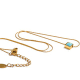 Liora | Women Necklace with Opal Pendant and Gold Steel