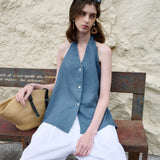 Juniper | Women Top With Linen Halter Neck