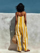 Greta | Women's Wide Leg Halter Jumpsuit with Stripe Print