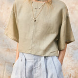 Maisie | Women Top With Linen Drop Shoulder