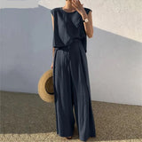 Kaia | Women's Two Piece Set Tank Wide Pants