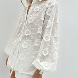 Mila | Women's Embroidered Lounge Set Top
