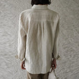 Lily | Women Shirt With Linen Pleated Texture