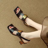 Isadora | Women's Sandal with Chain and Block Heel