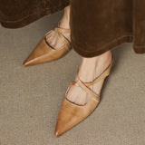 Delphine | Women's Mules with Leather Upper and Open-Toe