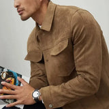 Vincent | Men Jacket with Structured Twill and Suede