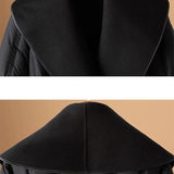Lillian | Women's Long Duck Down Coat with Wool Shawl Collar and Belted Waist