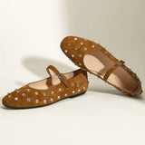 Evelyn | Women's Studded Mary Janes: Crystals &amp; Strap