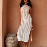 Clara | Women's Knit Cover-Up Dress with Side Slit
