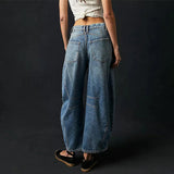 Arabella | Women's Mid Waist Wide Leg Jeans with Ankle Length