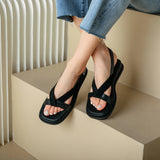 Valetta | Women's Platform Sandals with Cross-Strap and Buckle
