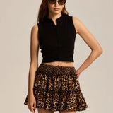 Viora | Women's Skirt with Stretch Waist and Ruffle Layers