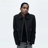 Nancy | Women's Cropped Zip-Front Jacket with Structured Fit