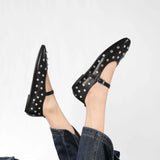 Evelyn | Women's Studded Mary Janes: Crystals &amp; Strap