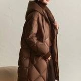Corinne | Women's Hooded Quilted Down Coat with Dual Zip Closure
