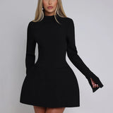 Elara | Women's Minimalist A-Line Midi Dress with Loose Fit Silhouette