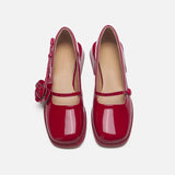 Rosetta | Women Mary Janes with Rose Accent and Glossy
