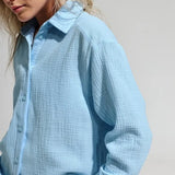 Langley | Women Shirt With Cotton Crinkle Fabric